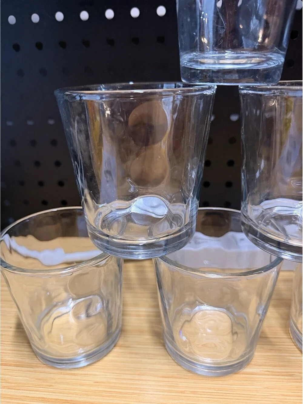 6 Libbey Clear Urban Dots Rocks Lowball Old Fashioned Glasses Five 3.75